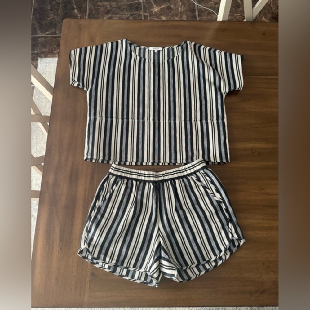 Madewell Striped Linen Cotten Blend Set Size XS